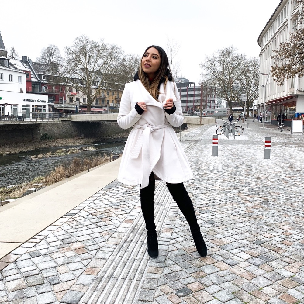 BCBG Maxazria white coat